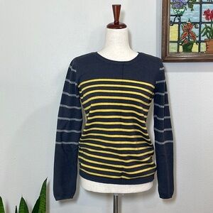 Women’s 41 Hawthorne Sweater Top Striped Soft Gray Yellow Size Medium